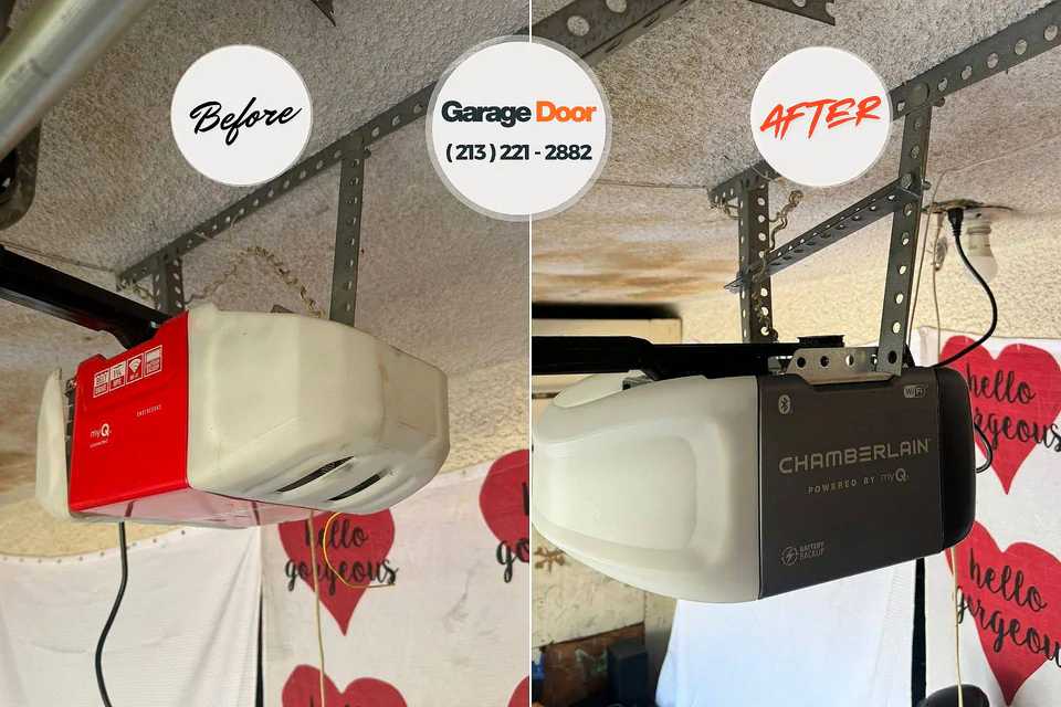 Before and after: garage door repair Stephens City, VA